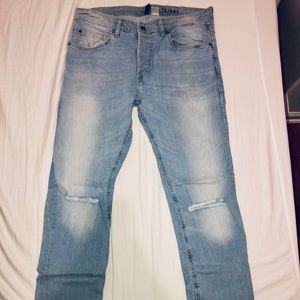 Light Blue Ripped Skinny Jeans